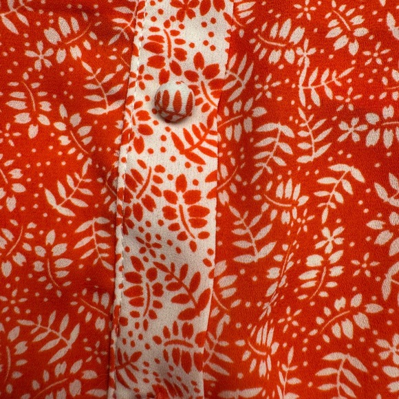 Sienna Sky Orange White Floral Print Button Front Cami Tank Top Womens Small‎ - Picture 3 of 4